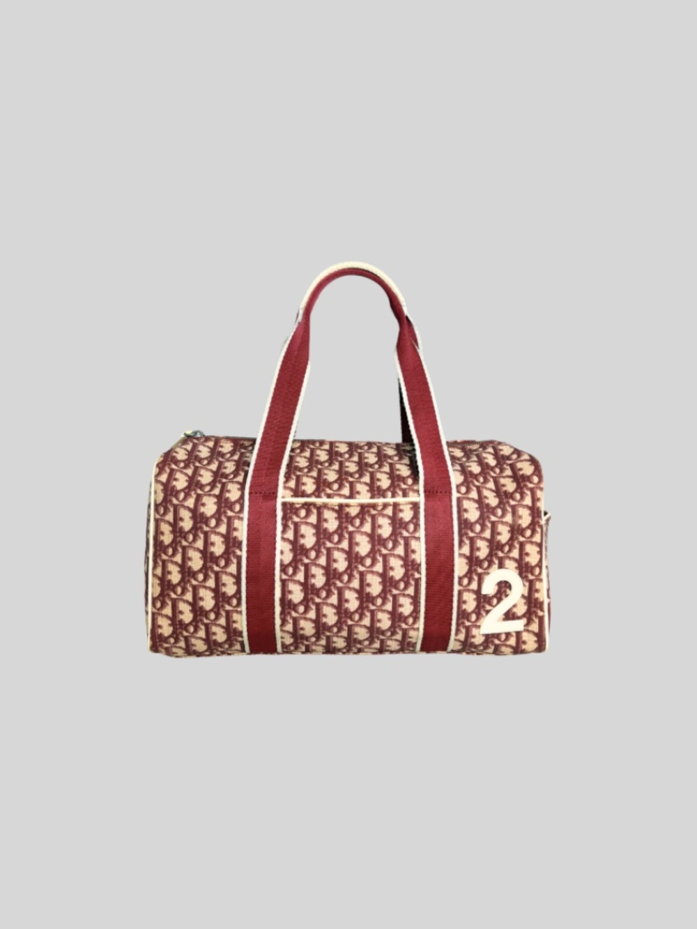 Dior Boston Red Trotter Canvas Bag